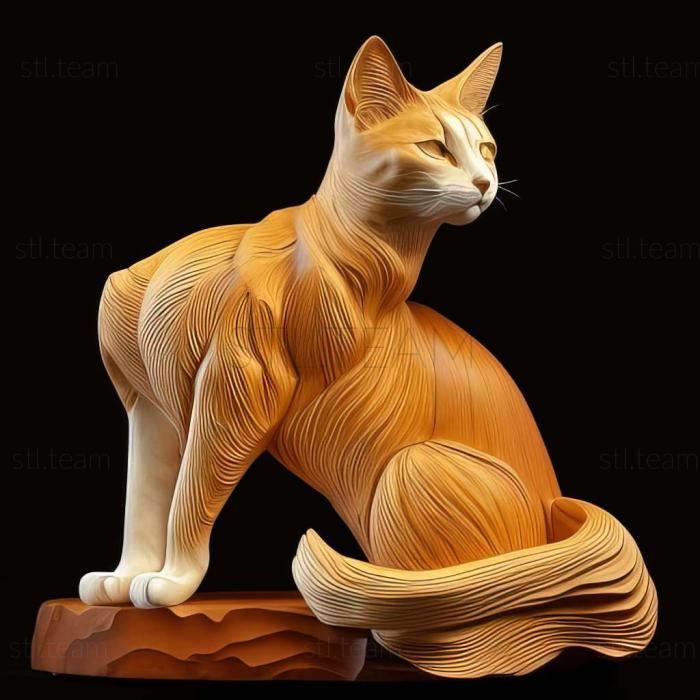 3D model Japanese Bobtail cat (STL)